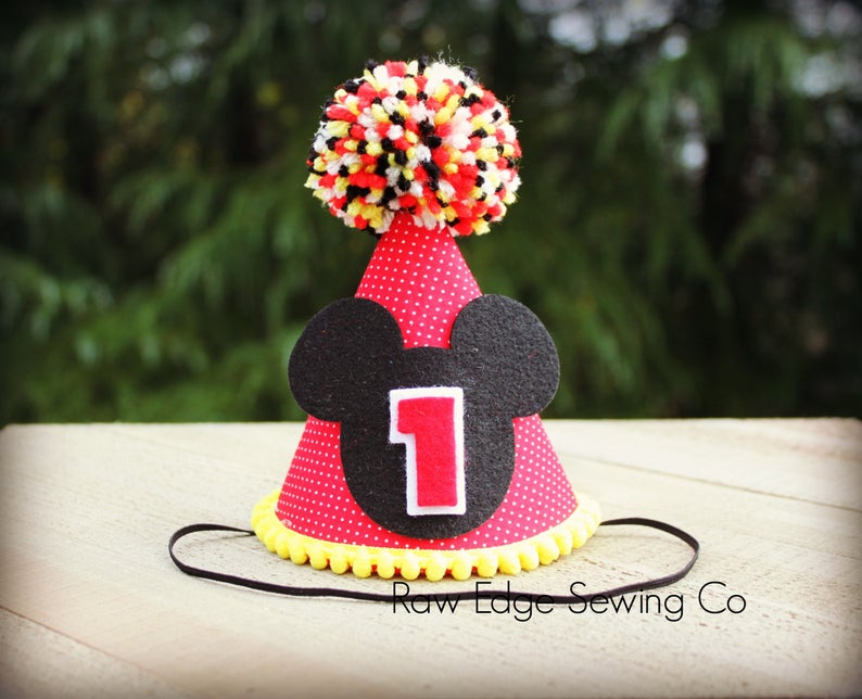 Mickey Mouse Hat First Birthday - Raw Edge Sewing Co