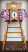 Baseball Highchair Banner 1st Birthday Party Decoration - Raw Edge Sewing Co