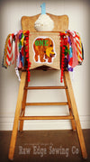 Brown Bear Highchair Banner 1st Birthday Party Decoration - Raw Edge Sewing Co