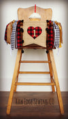 Valentine Buffalo Plaid Heart Highchair Banner 1st Birthday Party Decoration - Raw Edge Sewing Co