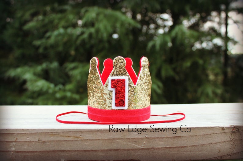 Gold Christmas Birthday Crown - Raw Edge Sewing Co