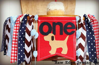 Dog Highchair Banner 1st Birthday Party Decoration - Raw Edge Sewing Co