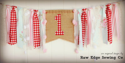 Farmer's Market Highchair Banner 1st Birthday Party Decoration - Raw Edge Sewing Co