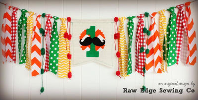 Fiesta Highchair Banner 1st Birthday Party Decoration - Raw Edge Sewing Co