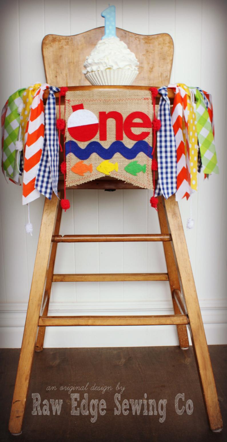 Fishing Highchair Banner 1st Birthday Party Decoration
