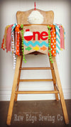 Fishing Highchair Banner 1st Birthday Party Decoration - Raw Edge Sewing Co