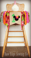 Hawaiian Minnie Mouse Highchair Banner 1st Birthday Party Decoration - Raw Edge Sewing Co