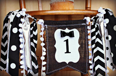 Mr. Onederful Highchair Banner 1st Birthday Party Decoration - Raw Edge Sewing Co