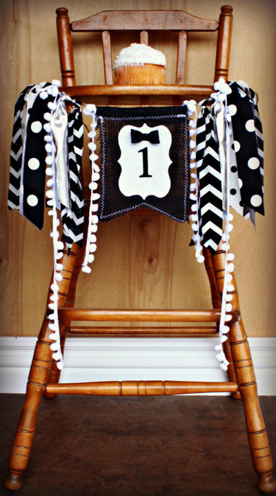 Mr. Onederful Highchair Banner 1st Birthday Party Decoration - Raw Edge Sewing Co