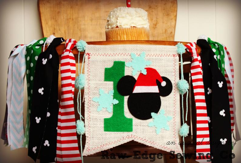 Hawaiian Mickey Mouse Highchair Banner 1st Birthday Party