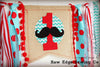 Mustache Highchair Banner 1st Birthday Party Decoration - Raw Edge Sewing Co