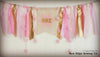 Snowflake Highchair Banner 1st Birthday Party Decoration - Raw Edge Sewing Co