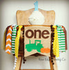 Pumpkin Tractor Highchair Banner 1st Birthday Party Decoration - Raw Edge Sewing Co
