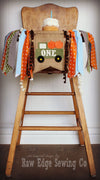 Pumpkin Truck Highchair Banner 1st Birthday Party Decoration - Raw Edge Sewing Co