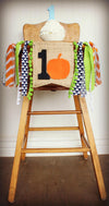 Pumpkin Highchair Banner 1st Birthday Party Decoration - Raw Edge Sewing Co