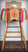 Twins Pumpkin Highchair Banner 1st Birthday Party Decoration - Raw Edge Sewing Co
