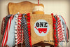 Red Wagon Highchair Banner 1st Birthday Party Decoration - Raw Edge Sewing Co