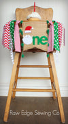 Santa Highchair Banner 1st Birthday Party Decoration - Raw Edge Sewing Co
