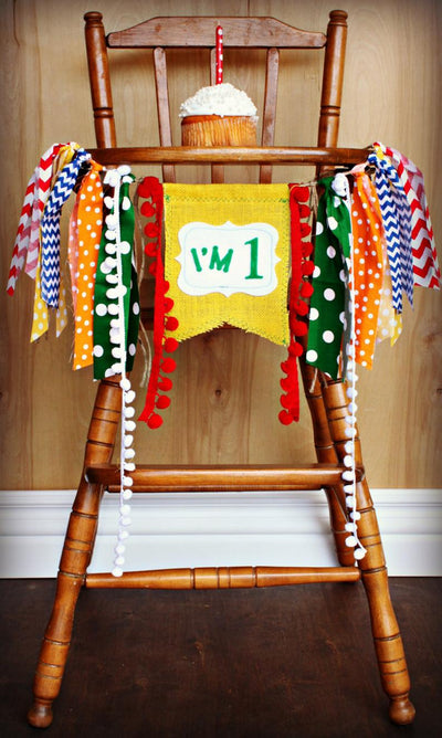 Sesame Street Highchair Banner 1st Birthday Party Decoration - Raw Edge Sewing Co