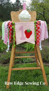 Strawberry Highchair Banner 1st Birthday Party Decoration - Raw Edge Sewing Co