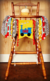 Train Highchair Banner 1st Birthday Party Decoration - Raw Edge Sewing Co