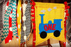 Train Highchair Banner 1st Birthday Party Decoration - Raw Edge Sewing Co