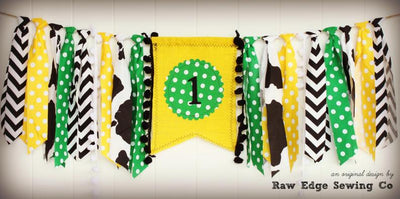 Tractor Highchair Banner 1st Birthday Party Decoration - Raw Edge Sewing Co