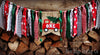 Christmas Tree Truck Highchair Banner 1st Birthday Party Decoration - Raw Edge Sewing Co