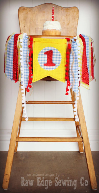 Wizard Of Oz Highchair Banner 1st Birthday Party Decoration - Raw Edge Sewing Co